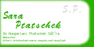 sara ptatschek business card